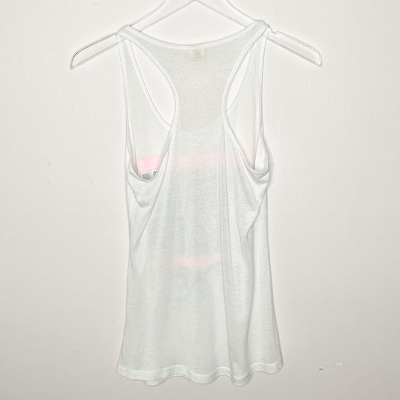 MIAMI BEACH White Graphic Racerback Tank Medium - Picture 2 of 6
